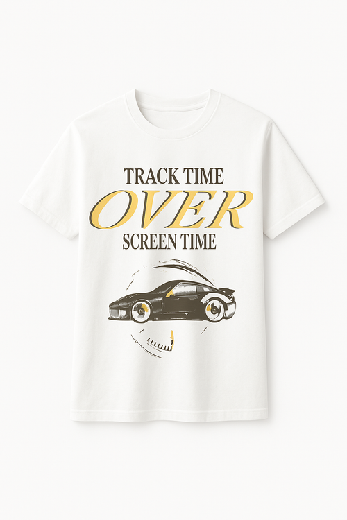 T-Shirt "Track Time OVER Screen Time" (weiß)