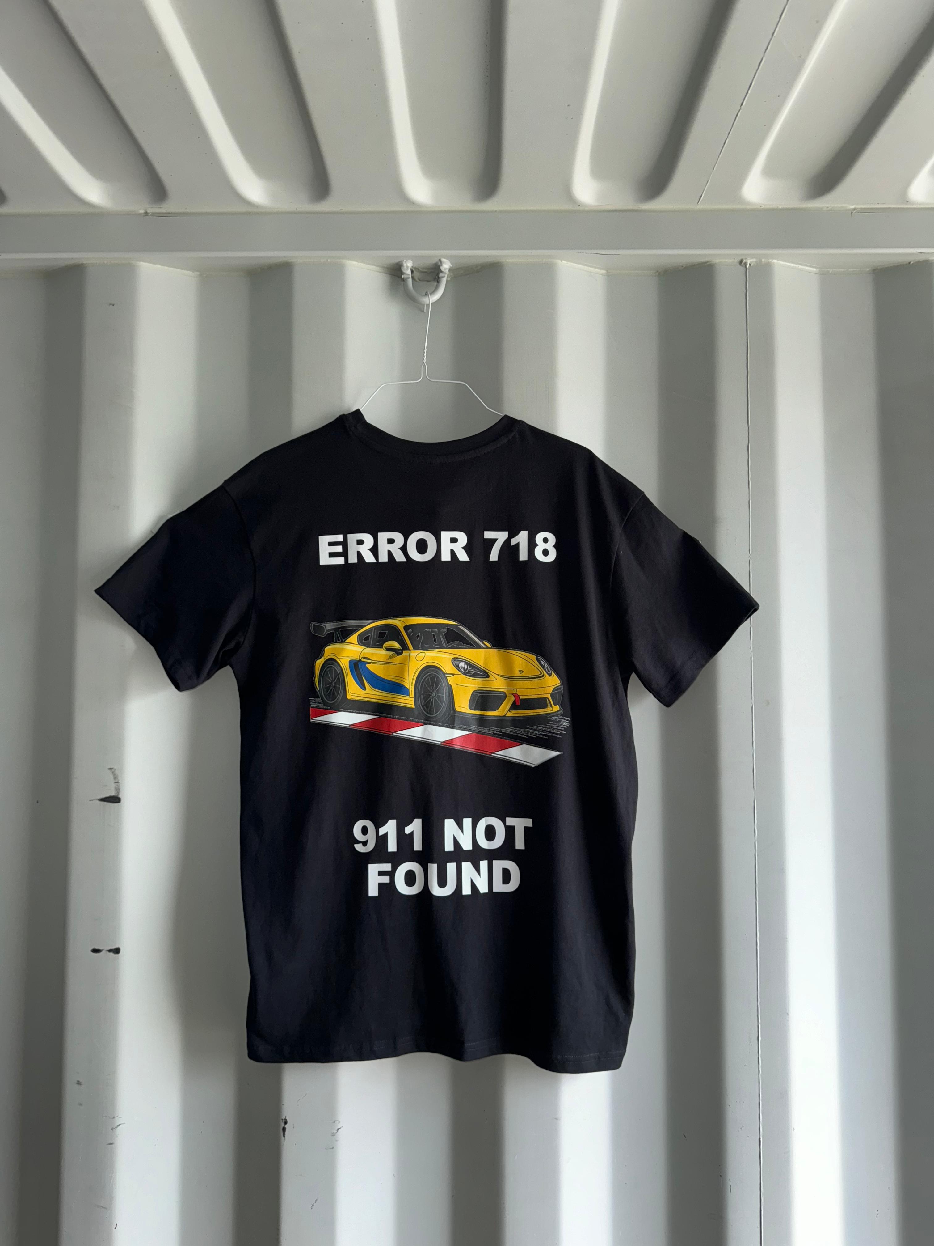 T-Shirt "Error 718 - 911 not found" (schwarz)